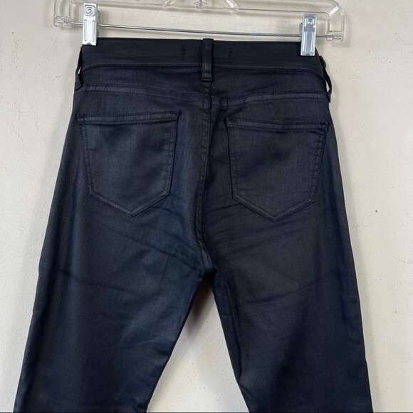 Madewell Black Skinny Skinny Moto Jeans 26 Ankle Zip Coated Leather Look Y2K - Picture 8 of 16